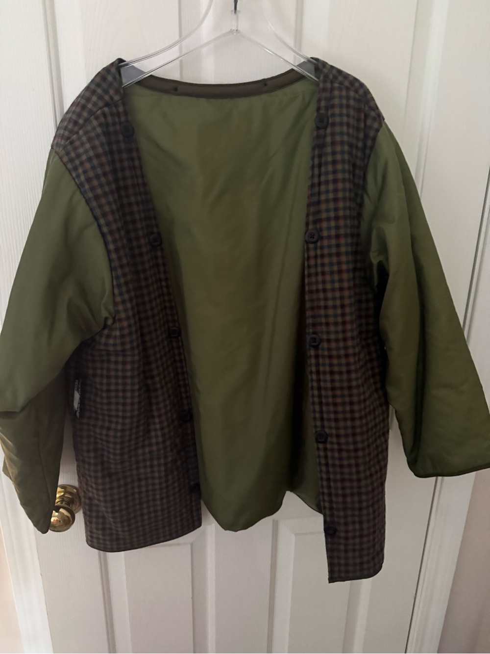 Vintage L.L. Bean Khaki Field Jacket with Dark Green Collar - Picture 5 of 7